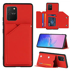 Coque Luxe Cuir Housse Etui Y04B pour Samsung Galaxy A91 Rouge