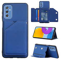 Coque Luxe Cuir Housse Etui Y04B pour Samsung Galaxy M52 5G Bleu