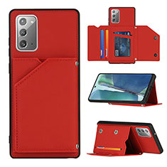 Coque Luxe Cuir Housse Etui Y04B pour Samsung Galaxy Note 20 5G Rouge