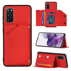 Coque Luxe Cuir Housse Etui Y04B pour Samsung Galaxy S20 Rouge