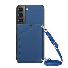 Coque Luxe Cuir Housse Etui Y04B pour Samsung Galaxy S25 5G Bleu