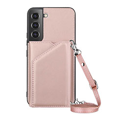 Coque Luxe Cuir Housse Etui Y04B pour Samsung Galaxy S25 5G Or Rose