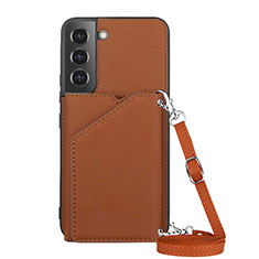 Coque Luxe Cuir Housse Etui Y04B pour Samsung Galaxy S25 Plus 5G Marron