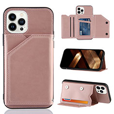 Coque Luxe Cuir Housse Etui Y05B pour Apple iPhone 13 Pro Max Or Rose