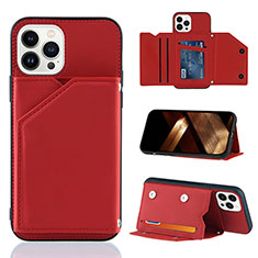 Coque Luxe Cuir Housse Etui Y05B pour Apple iPhone 13 Pro Max Rouge