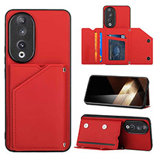 Coque Luxe Cuir Housse Etui YB1 pour Huawei Honor 90 5G Rouge
