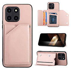 Coque Luxe Cuir Housse Etui YB1 pour Huawei Honor X6a Or Rose