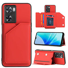 Coque Luxe Cuir Housse Etui YB1 pour Oppo A57 4G Rouge