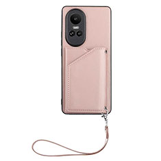 Coque Luxe Cuir Housse Etui YB1 pour Oppo Reno10 5G Or Rose
