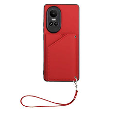 Coque Luxe Cuir Housse Etui YB1 pour Oppo Reno10 5G Rouge