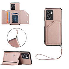 Coque Luxe Cuir Housse Etui YB1 pour Realme V23 5G Or Rose
