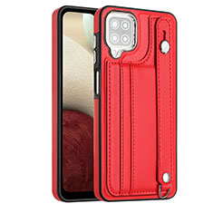 Coque Luxe Cuir Housse Etui YB1 pour Samsung Galaxy A12 Rouge