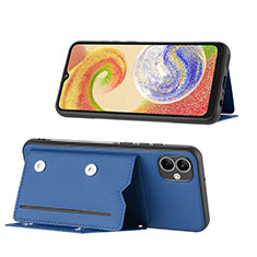 Coque Luxe Cuir Housse Etui YB1 pour Samsung Galaxy F04 Bleu