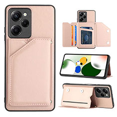 Coque Luxe Cuir Housse Etui YB1 pour Xiaomi Poco X5 Pro 5G Or Rose