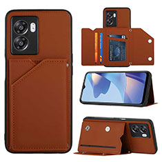 Coque Luxe Cuir Housse Etui YB2 pour OnePlus Nord N300 5G Marron