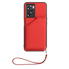 Coque Luxe Cuir Housse Etui YB2 pour Oppo A77 4G Rouge
