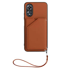 Coque Luxe Cuir Housse Etui YB2 pour Oppo A78 5G Marron