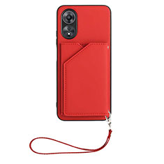 Coque Luxe Cuir Housse Etui YB2 pour Oppo A78 5G Rouge