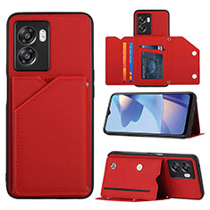 Coque Luxe Cuir Housse Etui YB2 pour Realme Narzo 50 5G Rouge
