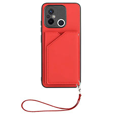 Coque Luxe Cuir Housse Etui YB2 pour Xiaomi Poco C55 Rouge