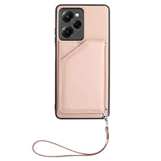 Coque Luxe Cuir Housse Etui YB2 pour Xiaomi Poco X5 Pro 5G Or Rose