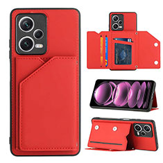 Coque Luxe Cuir Housse Etui YB2 pour Xiaomi Redmi Note 12 Pro 5G Rouge