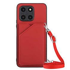 Coque Luxe Cuir Housse Etui YB3 pour Huawei Honor X6a Rouge