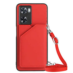 Coque Luxe Cuir Housse Etui YB3 pour Oppo A57 4G Rouge