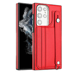 Coque Luxe Cuir Housse Etui YB4 pour Samsung Galaxy S23 Ultra 5G Rouge