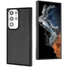 Coque Luxe Cuir Housse Etui YB6 pour Samsung Galaxy S23 Ultra 5G Noir
