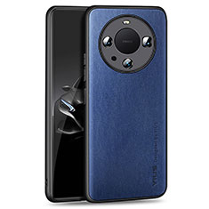 Coque Luxe Cuir Housse Etui YM1 pour Huawei Mate 60 Pro Bleu