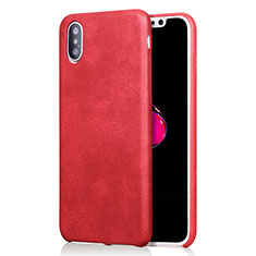 Coque Luxe Cuir Housse L01 pour Apple iPhone X Rouge