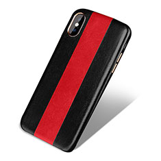 Coque Luxe Cuir Housse pour Apple iPhone X Rouge