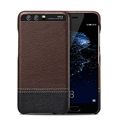 Coque Luxe Cuir Housse pour Huawei P10 Marron