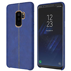 Coque Luxe Cuir Housse pour Samsung Galaxy S9 Plus Bleu