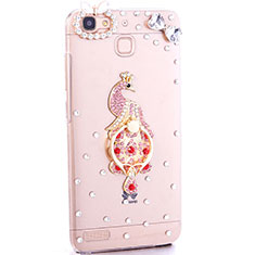 Coque Luxe Strass Diamant Bling Paon pour Huawei P8 Lite Smart Rouge