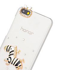 Coque Luxe Strass Diamant Bling Zebre pour Huawei Honor 4X Noir