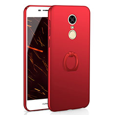 Coque Plastique Housse Etui Rigide Mat avec Support Bague Anneau A01 pour Huawei Enjoy 6 Rouge