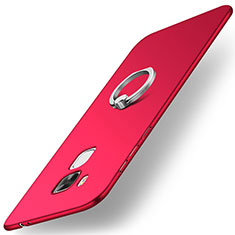 Coque Plastique Housse Etui Rigide Mat avec Support Bague Anneau A01 pour Huawei G9 Plus Rouge