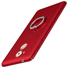 Coque Plastique Housse Etui Rigide Mat avec Support Bague Anneau A01 pour Huawei Honor 6C Rouge