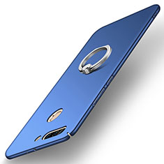 Coque Plastique Housse Etui Rigide Mat avec Support Bague Anneau A01 pour Huawei Honor 8 Pro Bleu