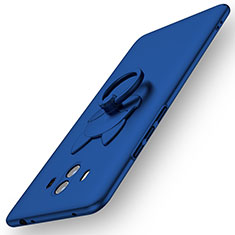 Coque Plastique Housse Etui Rigide Mat avec Support Bague Anneau A01 pour Huawei Mate 10 Bleu