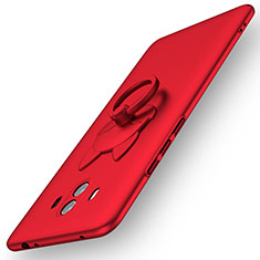 Coque Plastique Housse Etui Rigide Mat avec Support Bague Anneau A01 pour Huawei Mate 10 Rouge
