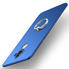 Coque Plastique Housse Etui Rigide Mat avec Support Bague Anneau A01 pour Huawei Mate 9 Bleu