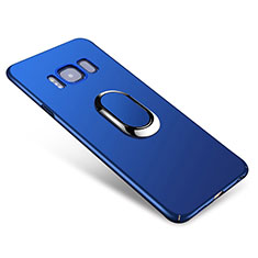 Coque Plastique Housse Etui Rigide Mat avec Support Bague Anneau A01 pour Samsung Galaxy S8 Bleu