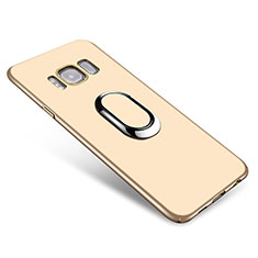 Coque Plastique Housse Etui Rigide Mat avec Support Bague Anneau A01 pour Samsung Galaxy S8 Or