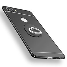 Coque Plastique Housse Etui Rigide Mat avec Support Bague Anneau A02 pour Huawei Enjoy 7S Noir