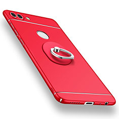 Coque Plastique Housse Etui Rigide Mat avec Support Bague Anneau A02 pour Huawei Enjoy 7S Rouge