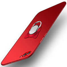 Coque Plastique Housse Etui Rigide Mat avec Support Bague Anneau A02 pour Huawei Honor V10 Rouge