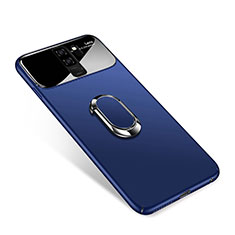 Coque Plastique Housse Etui Rigide Mat avec Support Bague Anneau Aimante A01 pour Samsung Galaxy S9 Plus Bleu